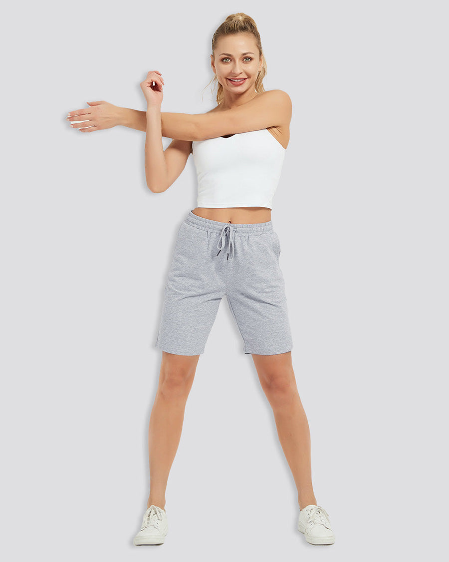 Light Grey Cotton Sweat Shorts 7"