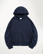 Navy Fleece Zip-Up Hoodie