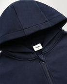 Navy Fleece Zip-Up Hoodie