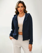 Navy Fleece Zip-Up Hoodie