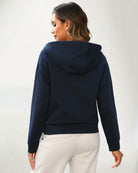 Navy Fleece Zip-Up Hoodie