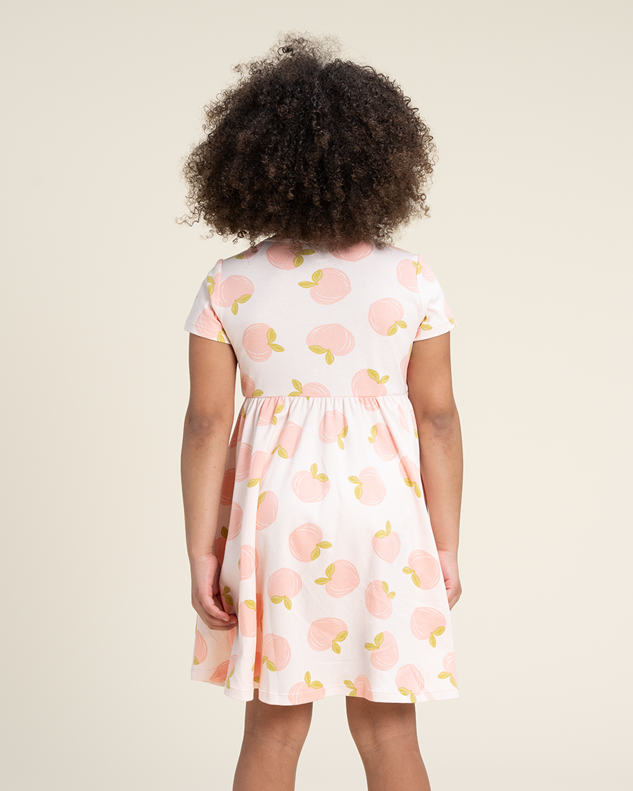 Gentle Peaches Girls Printed Cotton Skater Dress