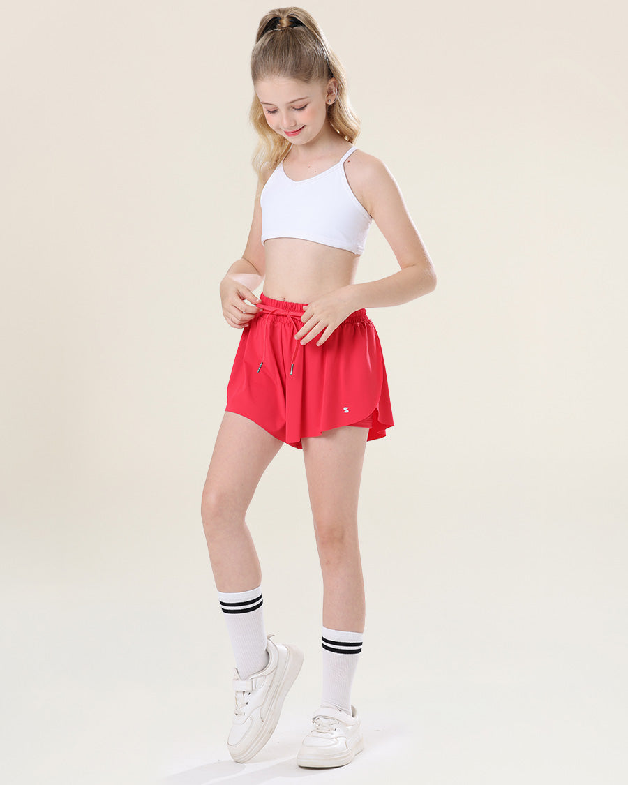 Raspberry Girls Flowy Shorts