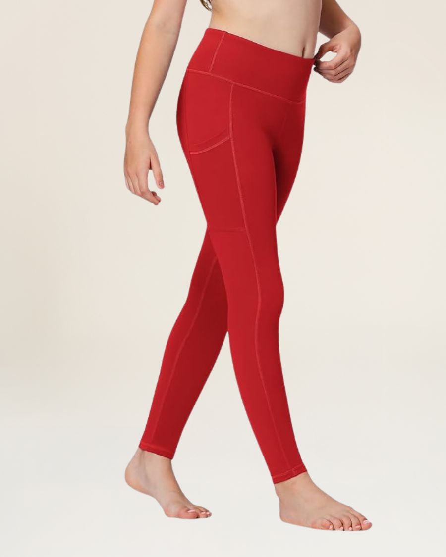 Red Girls Athletic Leggings
