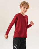 Red Kids Athletic Performance Long Sleeve Shirts