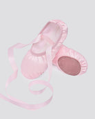 Pink Kids Satin Ballet Shoes with Ribbon
