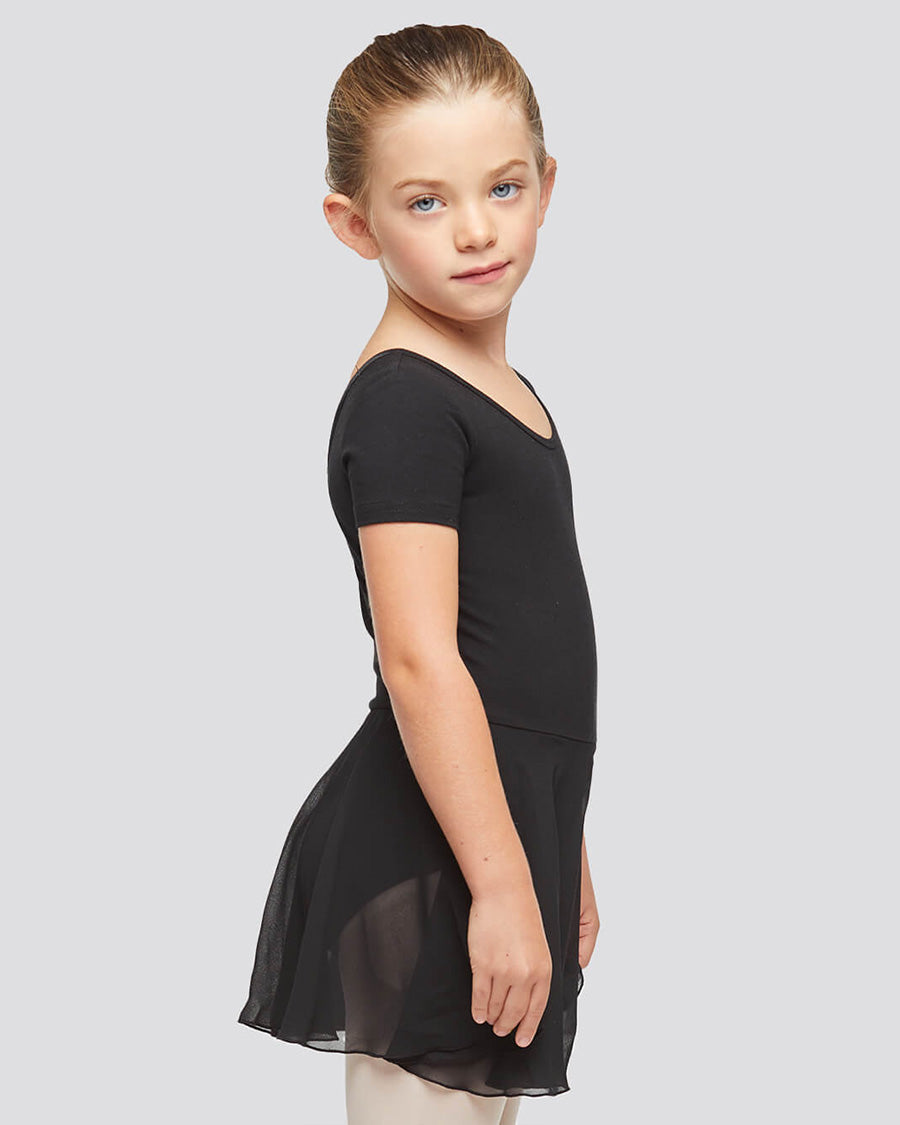 Black Girls Bowknot Short Sleeve Dress