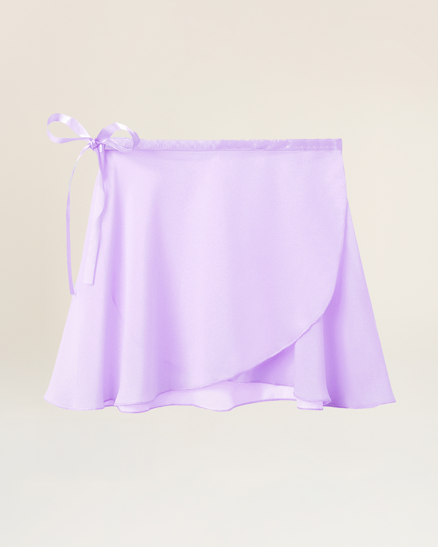 Lavender Girls Chiffon Wrap Skirt With Adjustable Tie