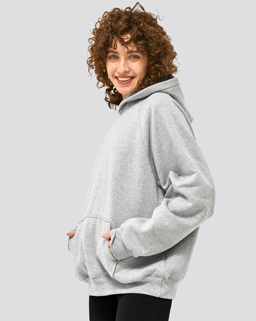 Light Grey Long-Sleeve Oversized Hoodie