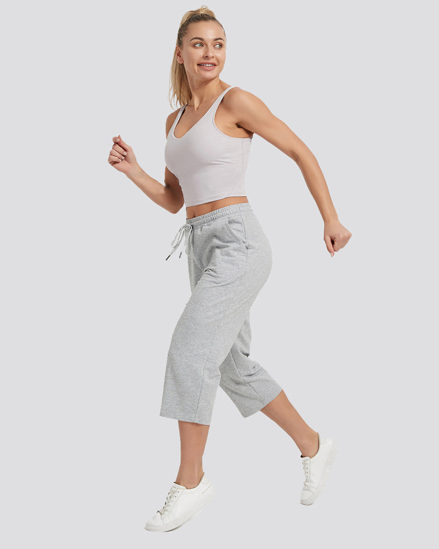 Light Grey Cotton Capri Sweatpants