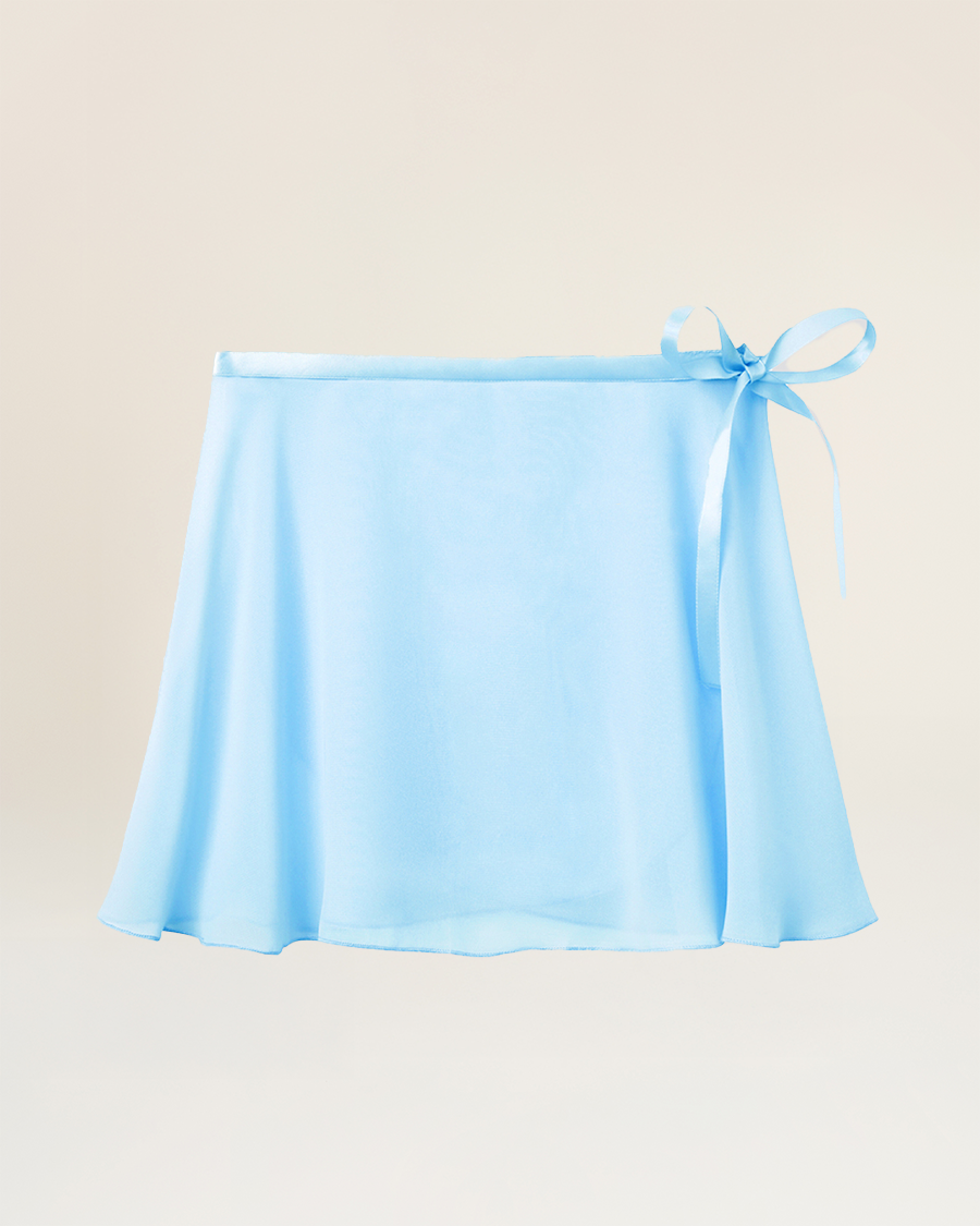 Blue Girls Chiffon Wrap Skirt With Adjustable Tie