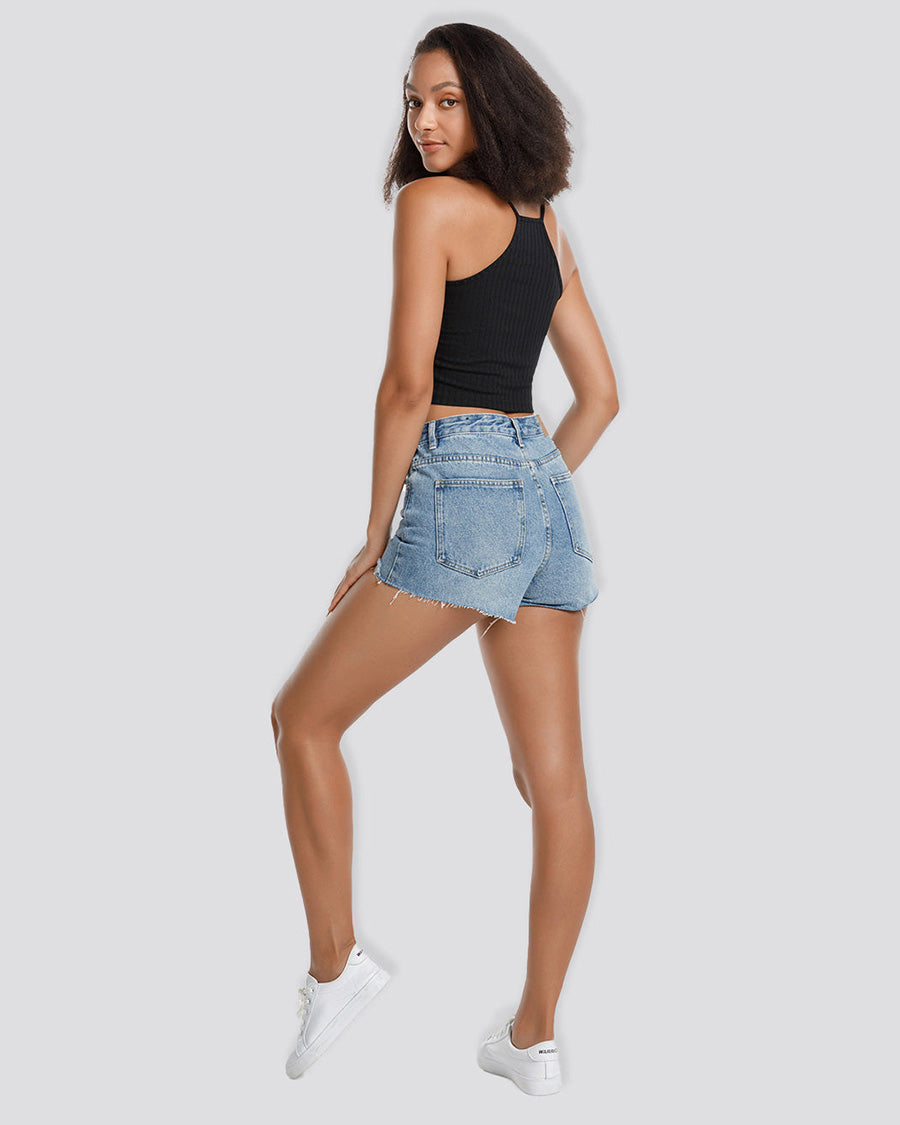 Black Ribbed Knit Cami Crop Top