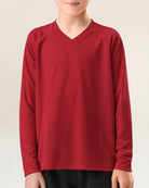 Red Kids Athletic Performance Long Sleeve Shirts