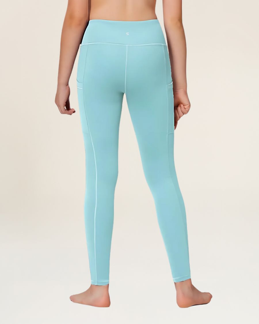 Arctic Blue Girls Athletic Leggings