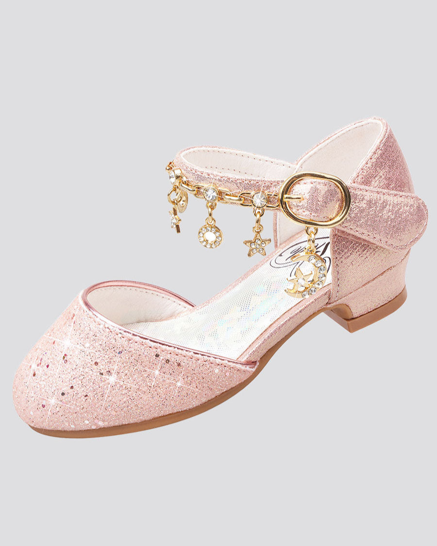Pink Glitter Girls Sparkly Princess Sequin Sandals