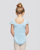 Blue Girls Flutter Sleeve Dance Leotard -  View 2