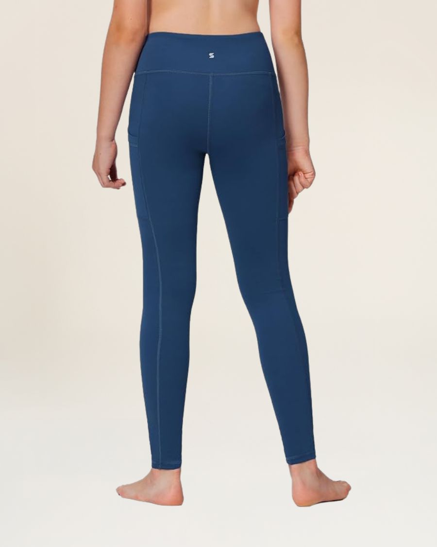 Marine Blue Girls Athletic Leggings