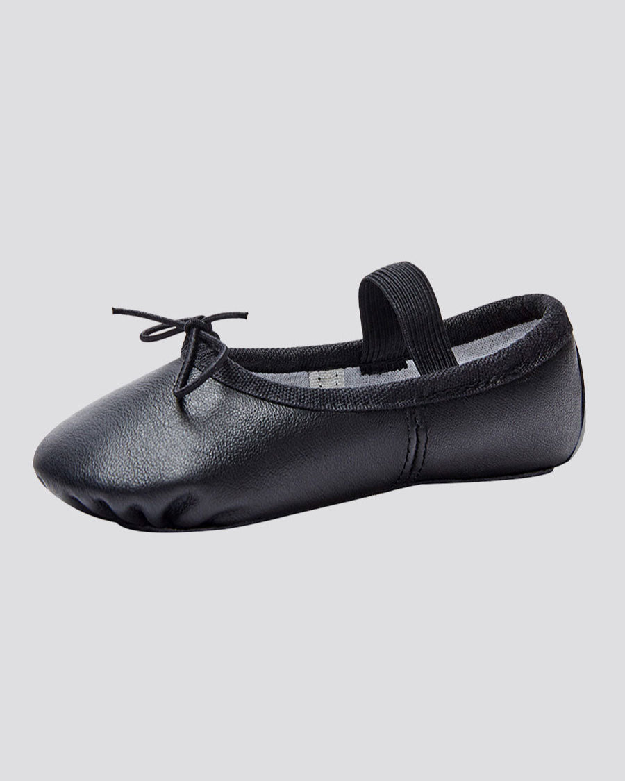Black Kids Premium Leather Ballet Shoes (Full Sole)