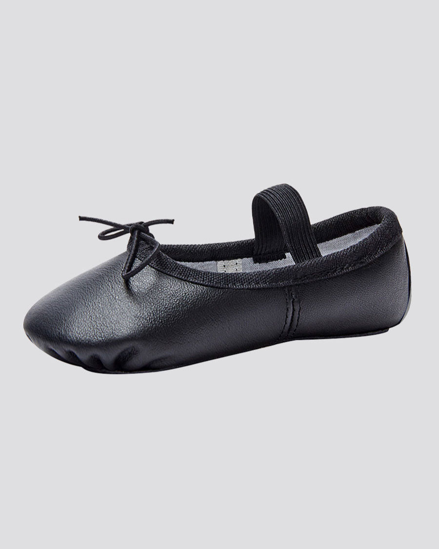 Black Kids Premium Leather Ballet Shoes (Full Sole)
