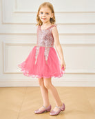 Fuchsia Girls Low Heel Mary Jane Dress Shoes