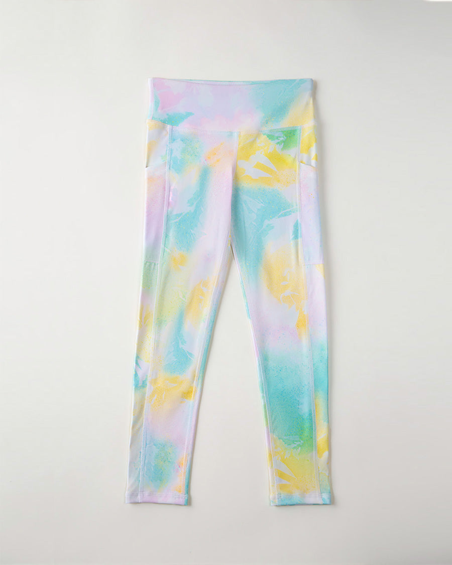 Spring Pastel Girls Athletic Leggings - View 1