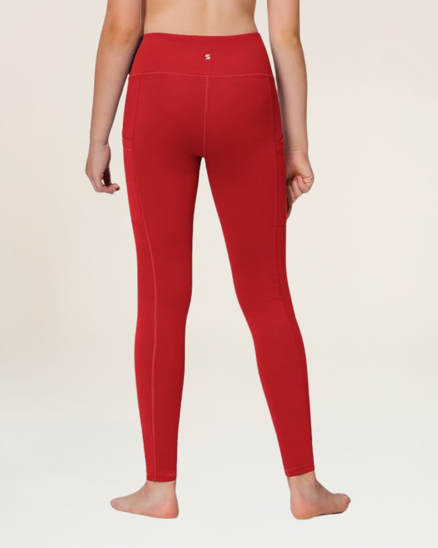 Red Girls Athletic Leggings