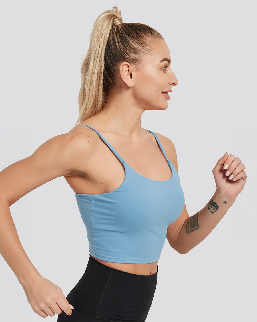 Blue Sports Bra Tank Top