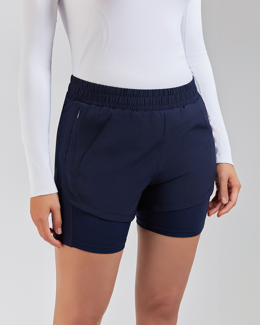 Navy FlexRun Convertible 2 in 1 Running Shorts
