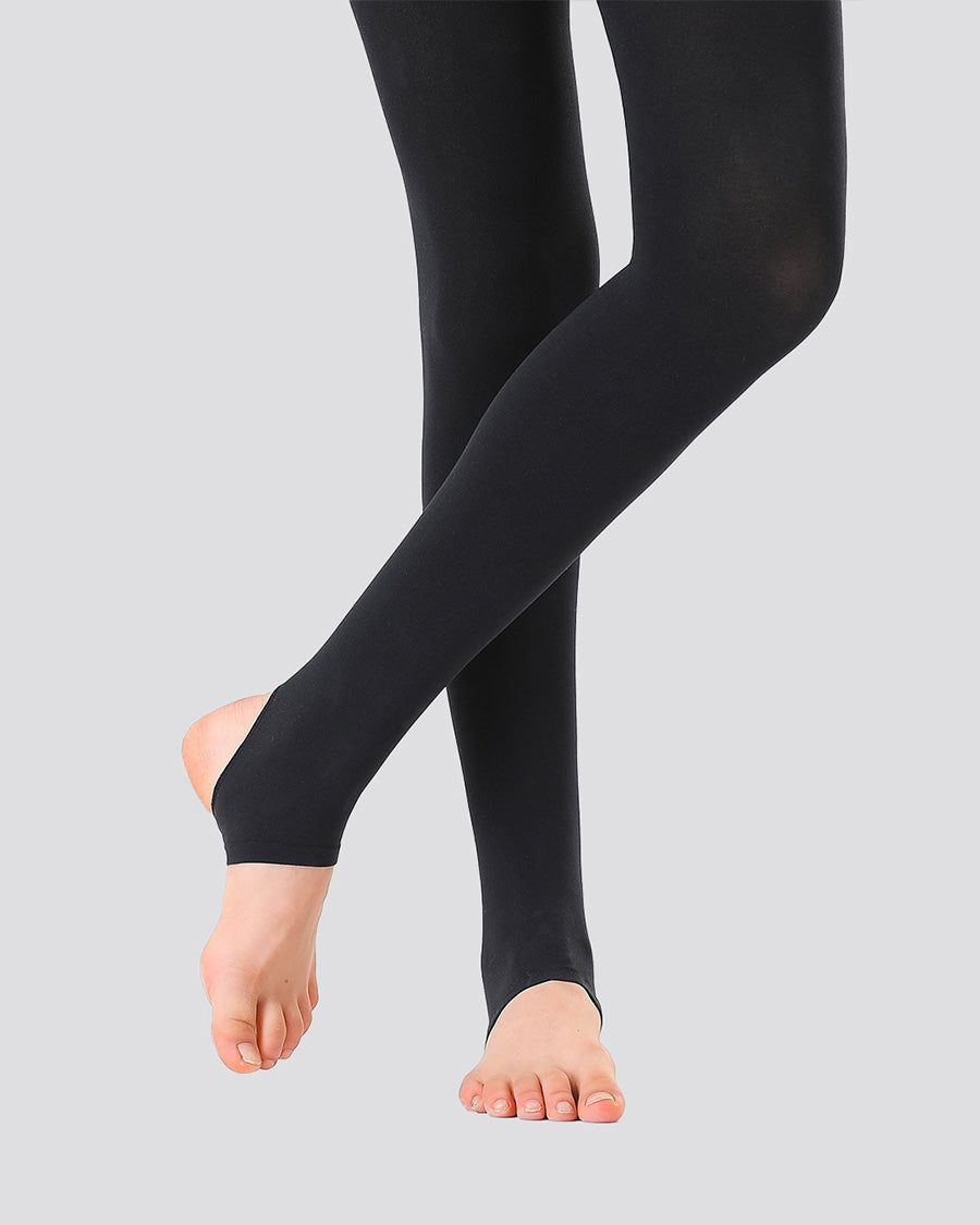 Black Girls Ultra Soft Stirrup Tights - View 4