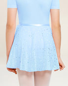 Sparkling Blue Girls Chiffon Wrap Skirt With Adjustable Tie