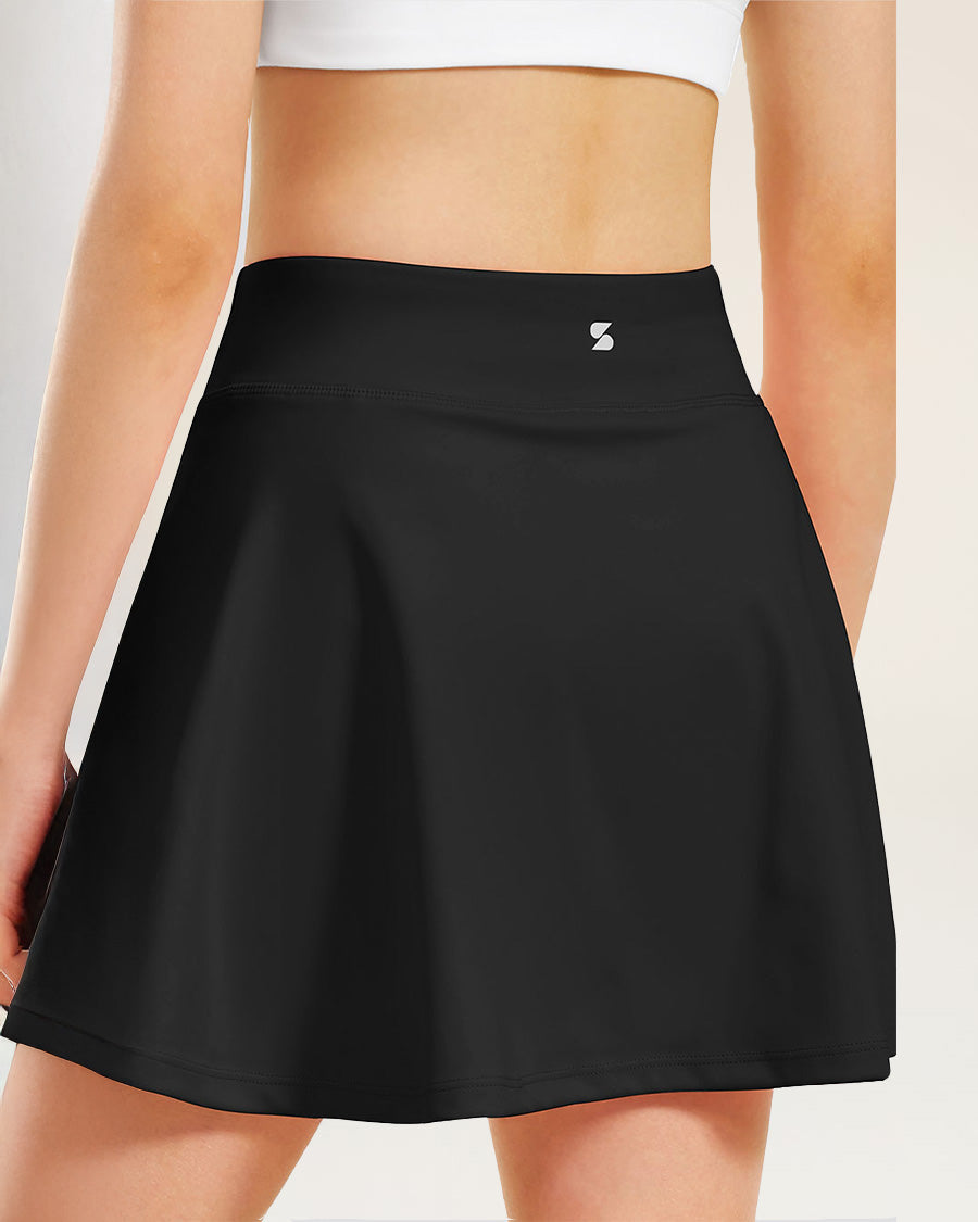 Black Girls CourtChic A-Line Tennis Skirt