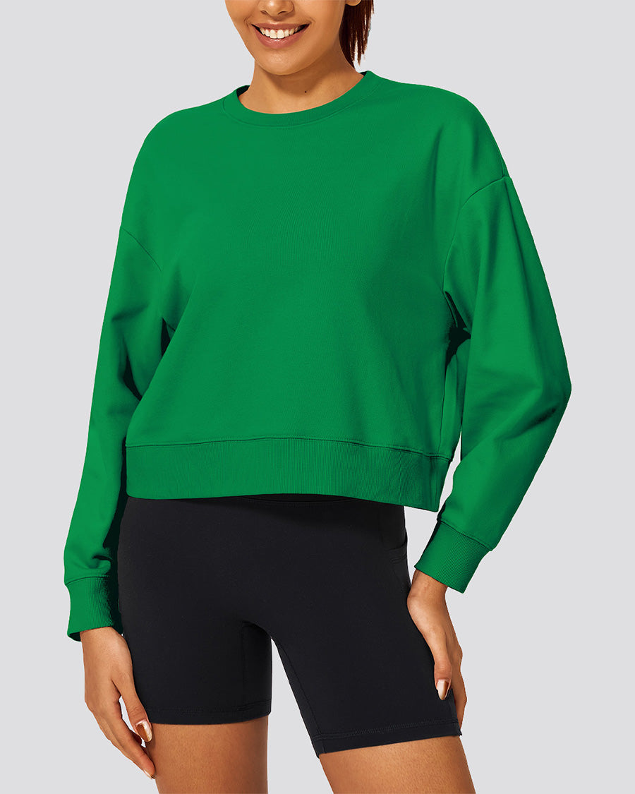 Kelly Green Crop Oversized Sweatshirt