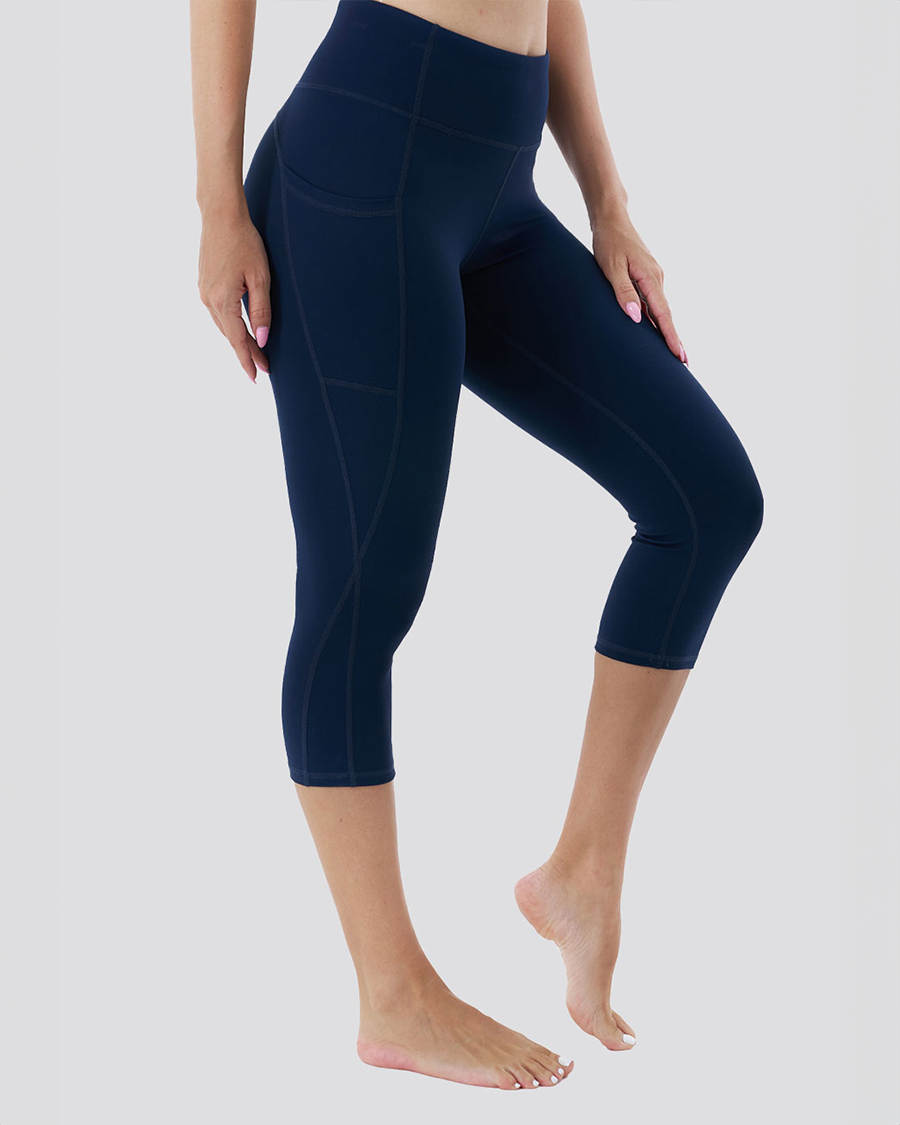 Navy DreamComfort Capri Yoga leggings