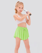 Neon Green Girls Flowy Shorts
