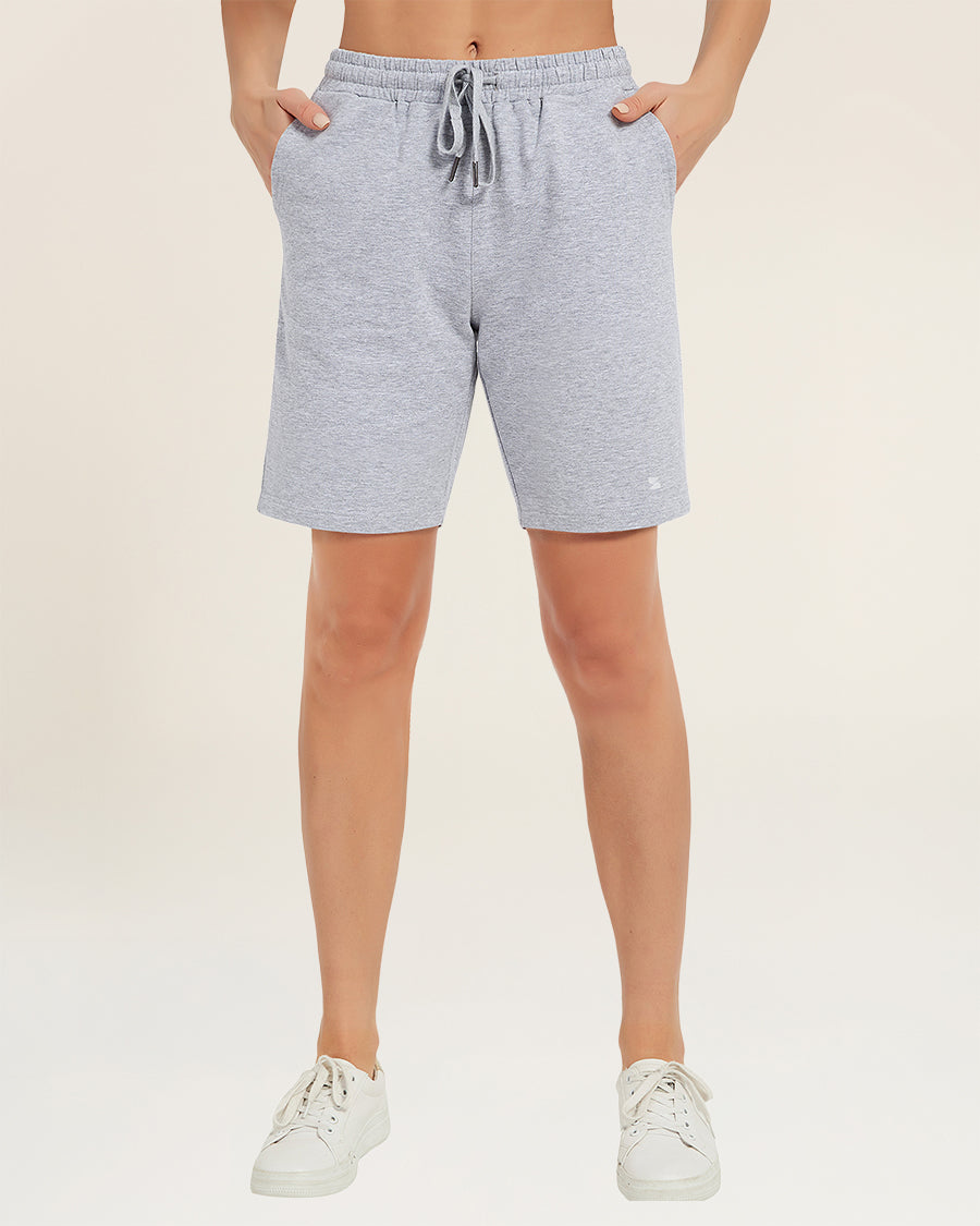 Light Grey Cotton Sweat Shorts 7"