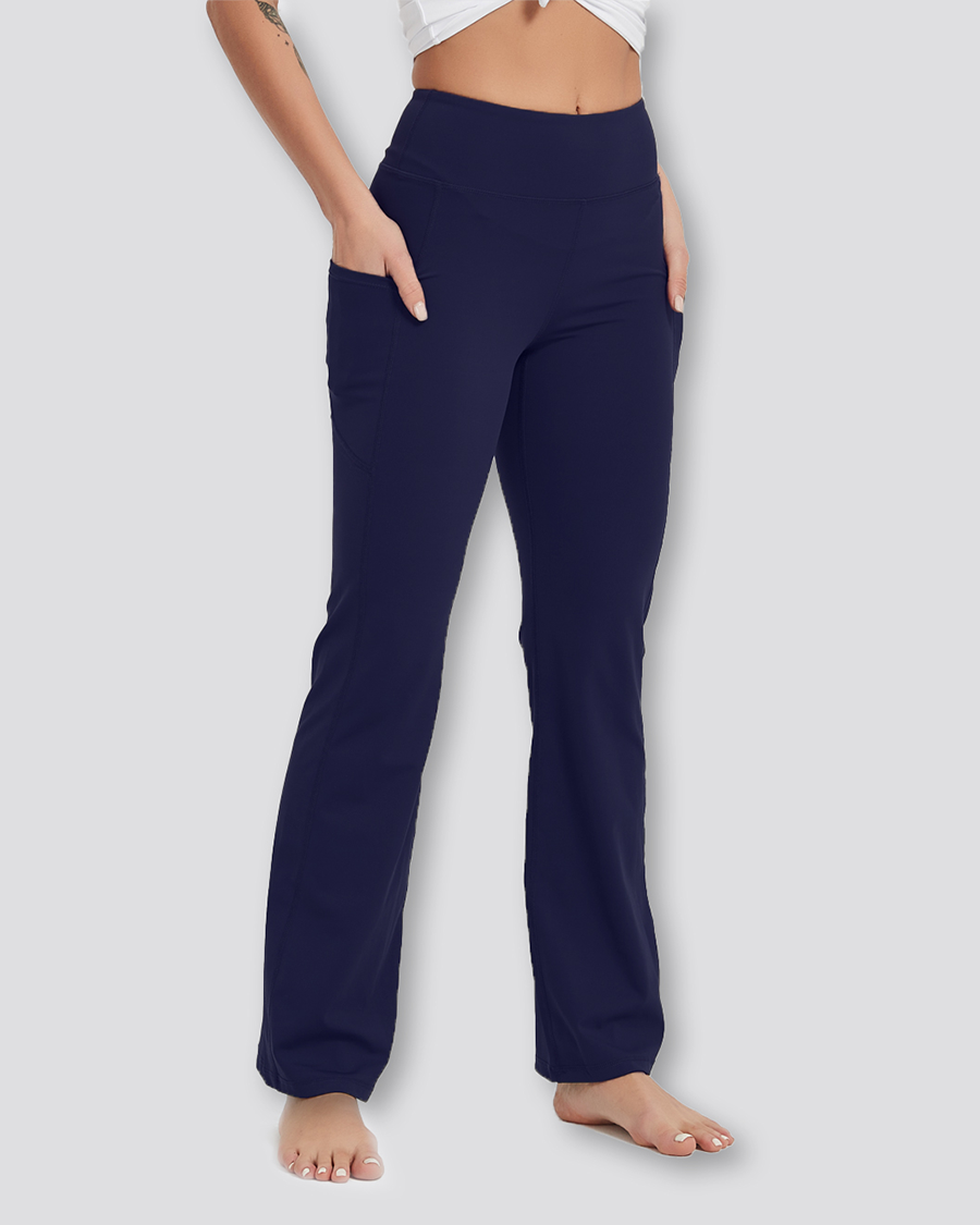 Navy Bootcut High Waisted Yoga Pants
