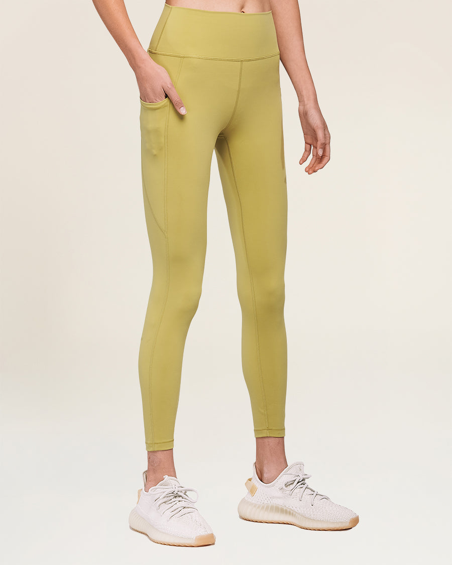 Golden Lime SoftLuxe Yoga Pants with Pockets
