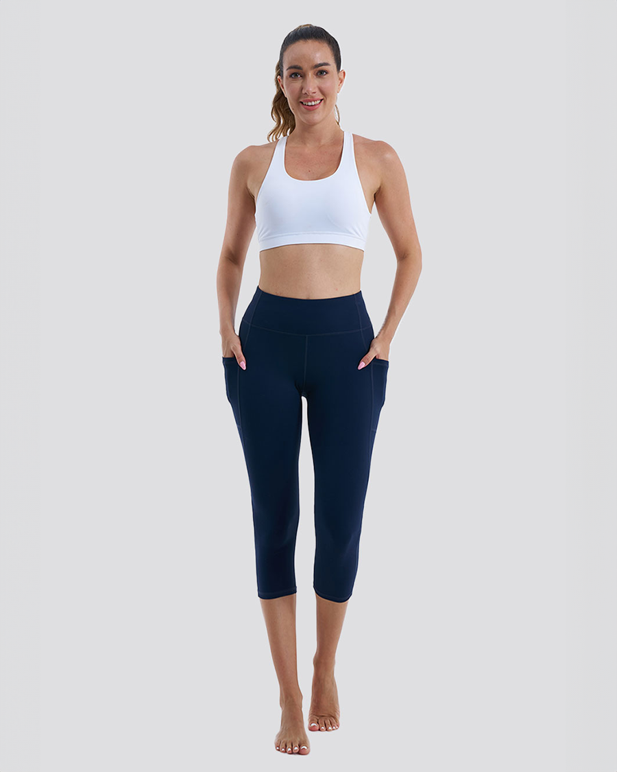 Navy DreamComfort Capri Yoga leggings