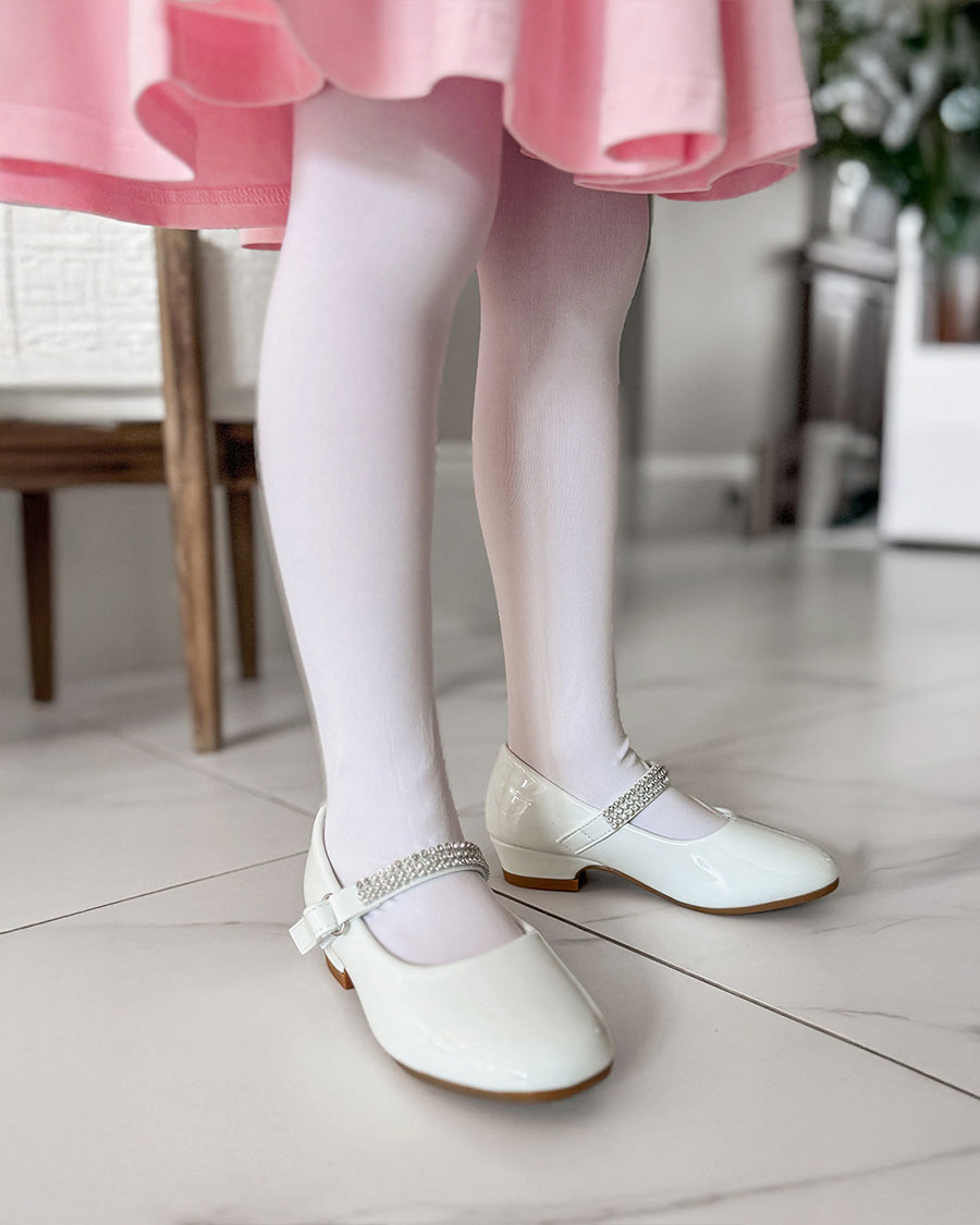 White Girls Mary Jane Dress Shoes