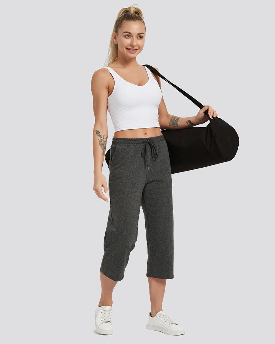 Charcoal Cotton Capri Sweatpants