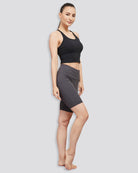 Charcoal Essential High Waisted Yoga Shorts 8"