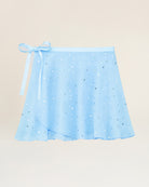 Sparkling Blue Girls Chiffon Wrap Skirt With Adjustable Tie