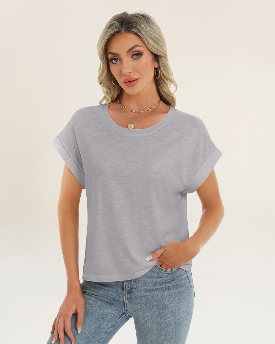 Grey Short-Sleeve Oversized T-shirt