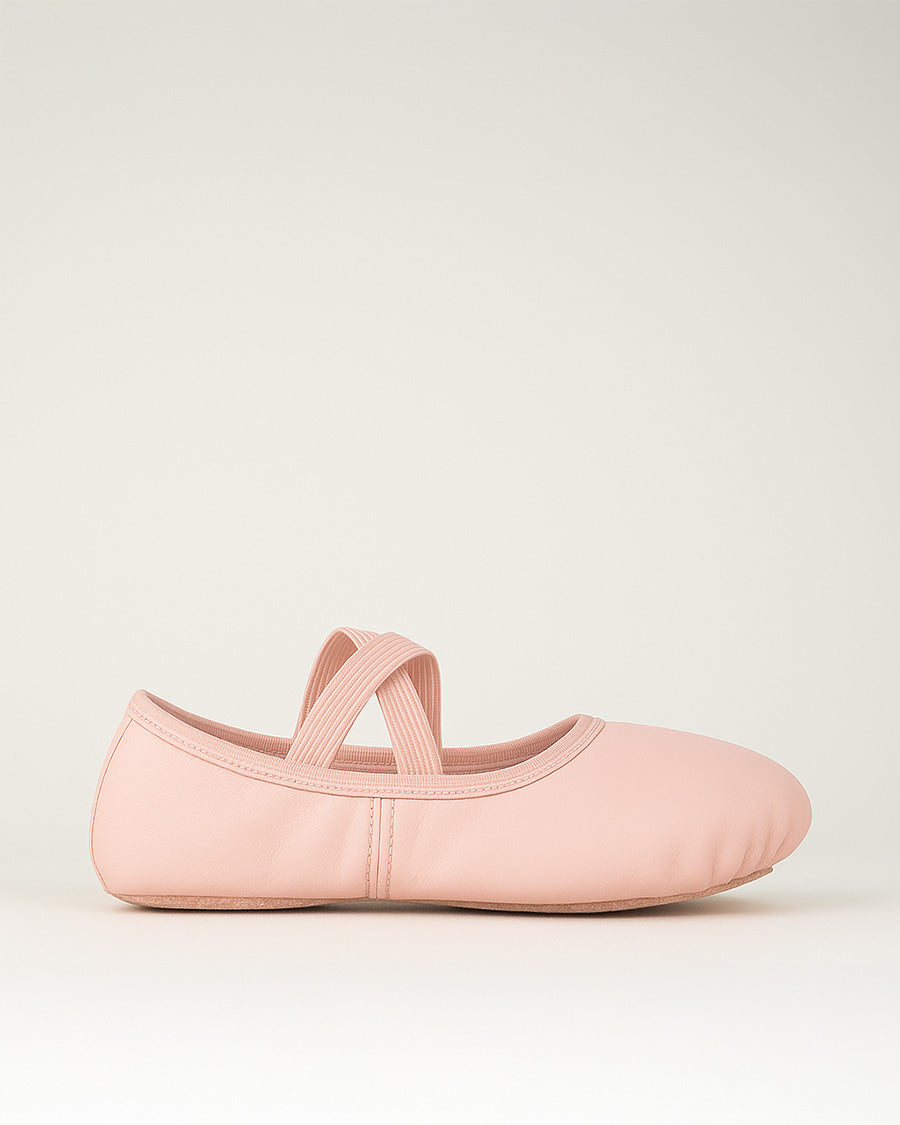 Ballet Pink Kids PU Full Leather Ballet Shoes (Full Sole)