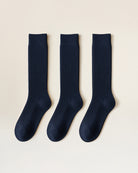 Navy Kids Ruffle Trimmed Socks