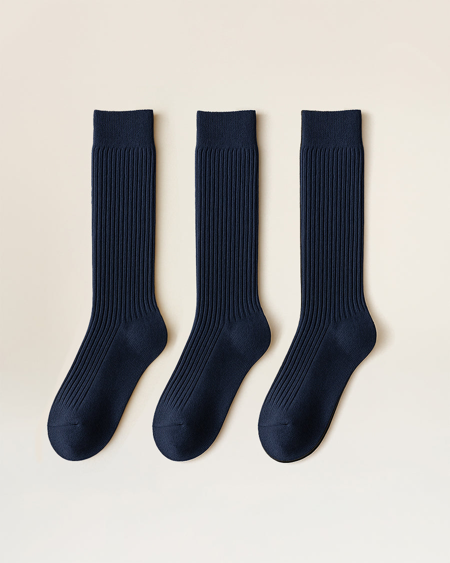 Navy Kids Ruffle Trimmed Socks