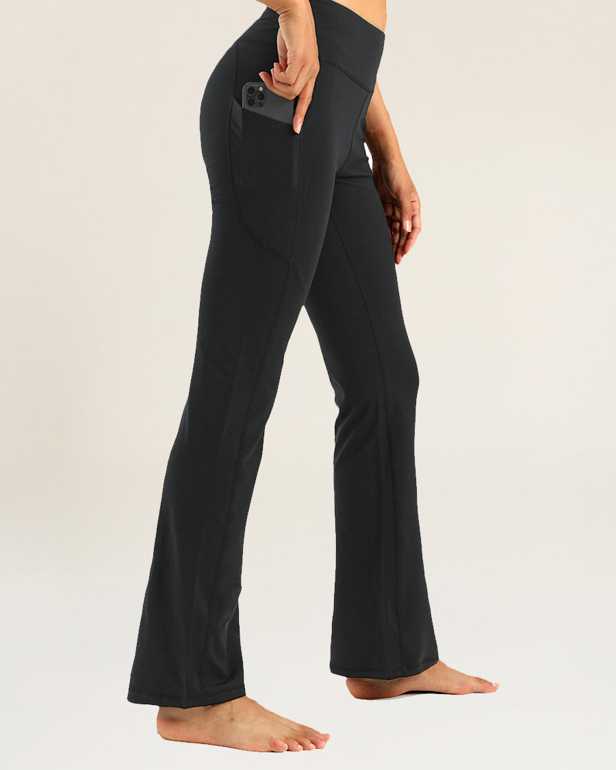 Black High Waisted Yoga Flare Pants