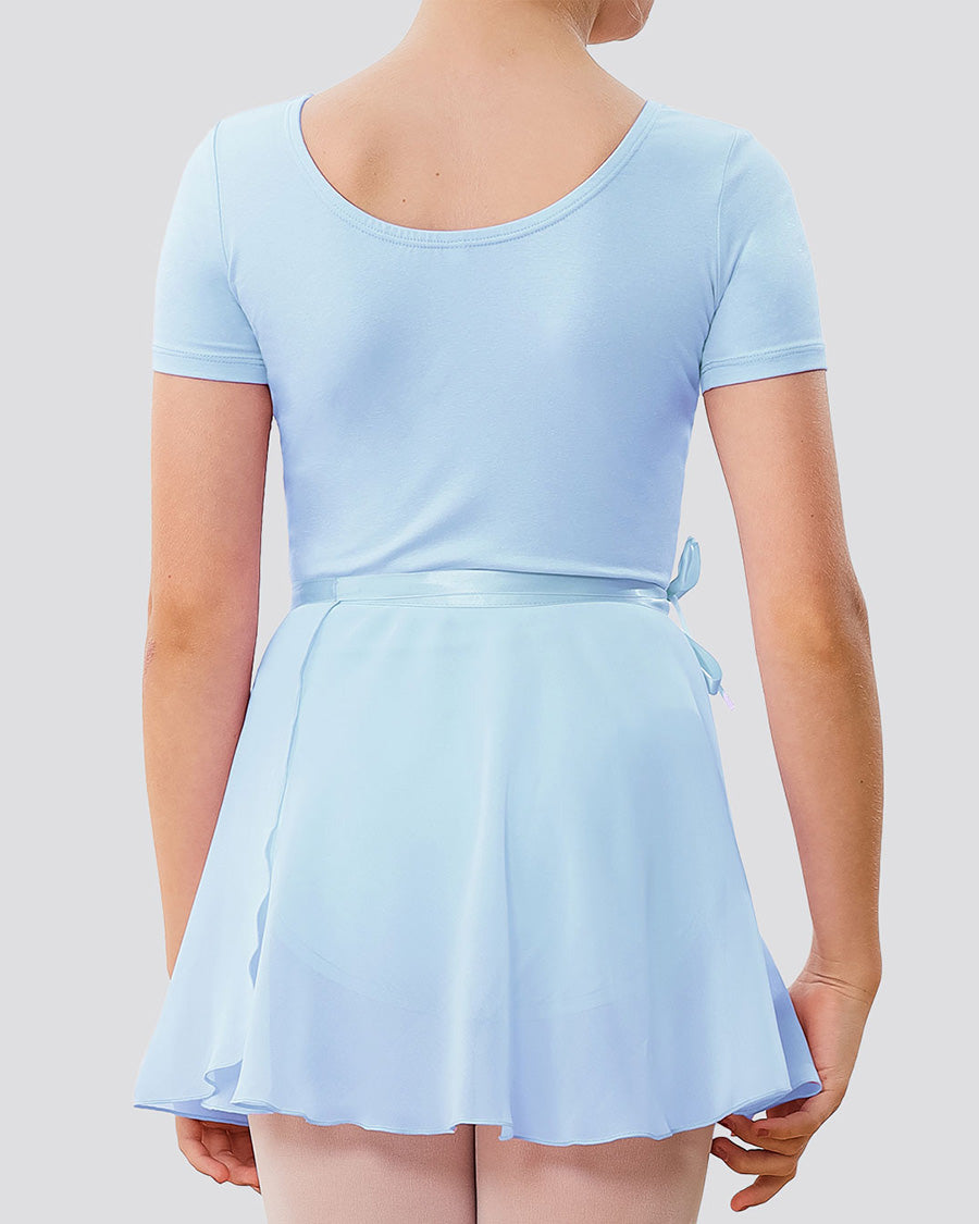 Blue Girls Ballet Leotard Starter Kit (Short Sleeves Leotard & Chiffon Skirt & Tights)