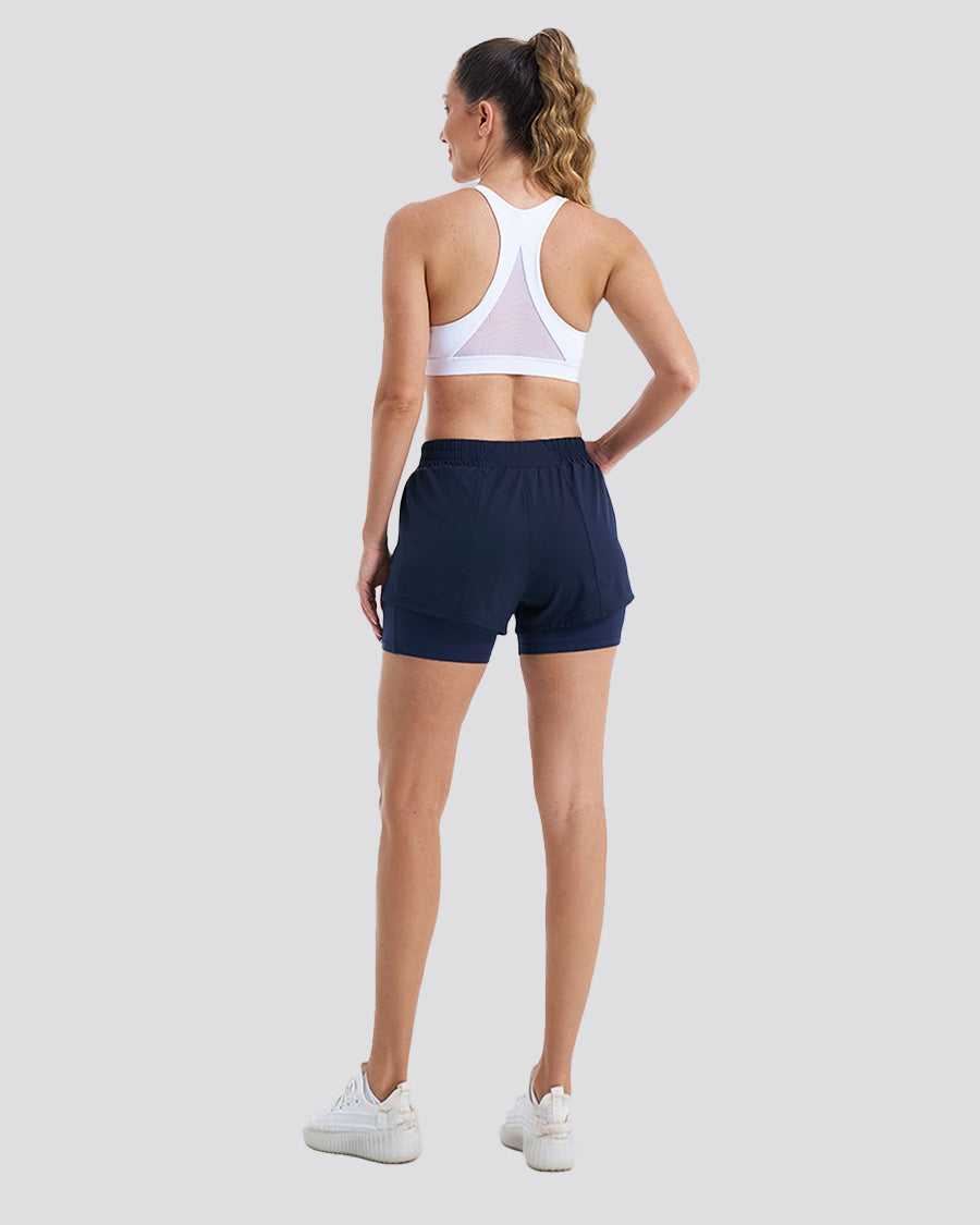 Navy SpeedShift Hybrid 2 in 1 Running Shorts