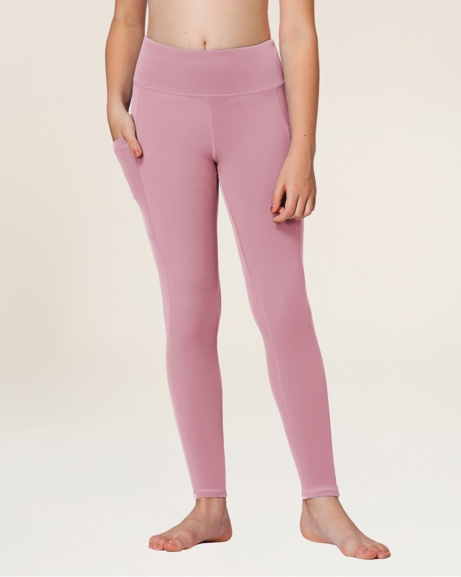Pink Girls Athletic Leggings - View 1